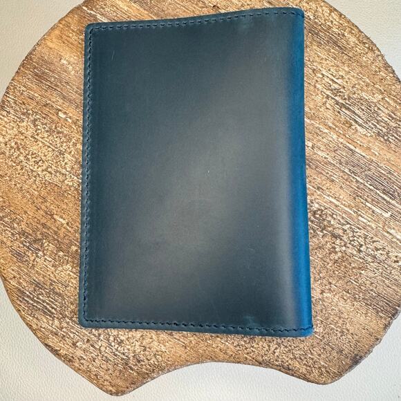 Genuine Leather Passport Holder OCEAN BLUE Passport Wallet NEW FAST SHIP - Picture 3 of 5